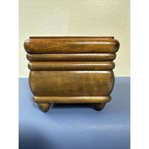 Vtg Japan Fujii Wooden Jewelry Musical Box Mirror Music Tiny Mini 3x3" Trinket